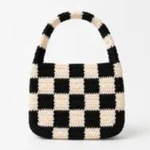 Checkered Bag Crochet Pattern PDF | Checkerboard Purse | Beginner Shoulder Bag Digital Download
