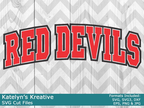 Red Devils Arched Svg Files Etsy