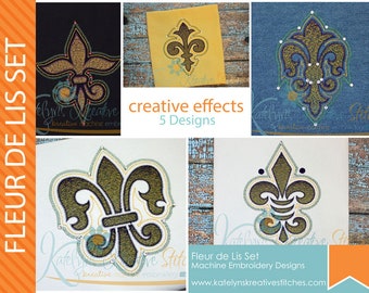 Fleur de Lis Creative Sketch Effects - 5 Designs