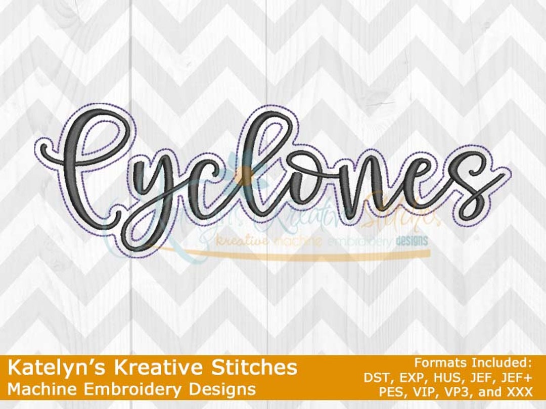 Script Cyclones Cyclones Script Machine Embroidery 2022 Series - Etsy