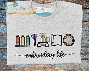 Embroidery Life Icon Design (ver 1), Machine Embroidery, Sewing Icons, Instant Download