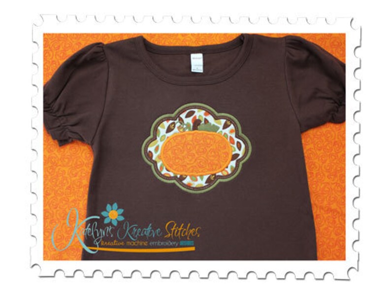 Elegant Frame Pumpkin Applique image 1