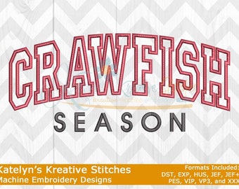 Crawfish Season Arched Embroidery