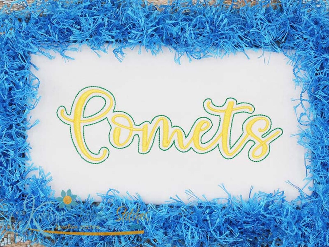 Comets Script Machine Embroidery - 2022 Series - Etsy