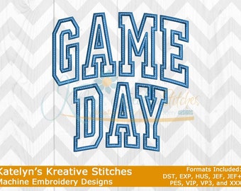 Game Day Arched Embroidery Design - Double Line