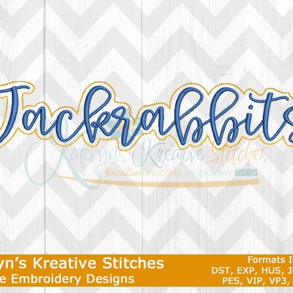 Jackrabbits Script Machine Embroidery - 2022 Series