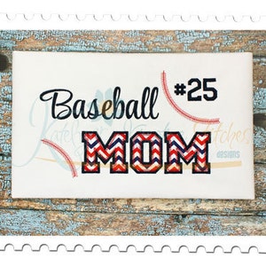 Baseball MOM 2 - Applique and Filled