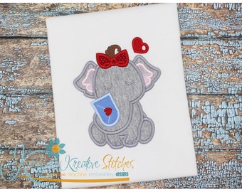Valentine Elephant Envelope Applique