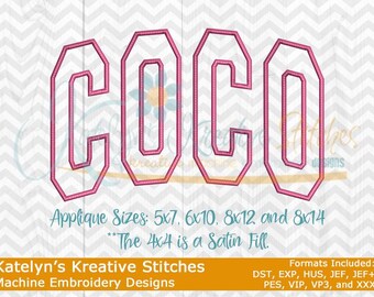 Coco Arched Embroidery, Embroidery Design, Instant Download, Digitial Files