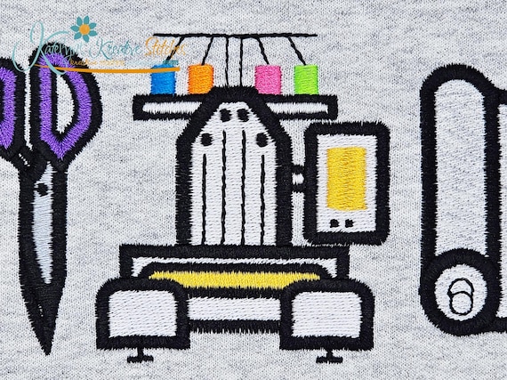 Embroidery Machine Icon Design, Both Filled and Outline Versions, Babylock Embroidery Machine Design, Brother Embroidery Machine Design