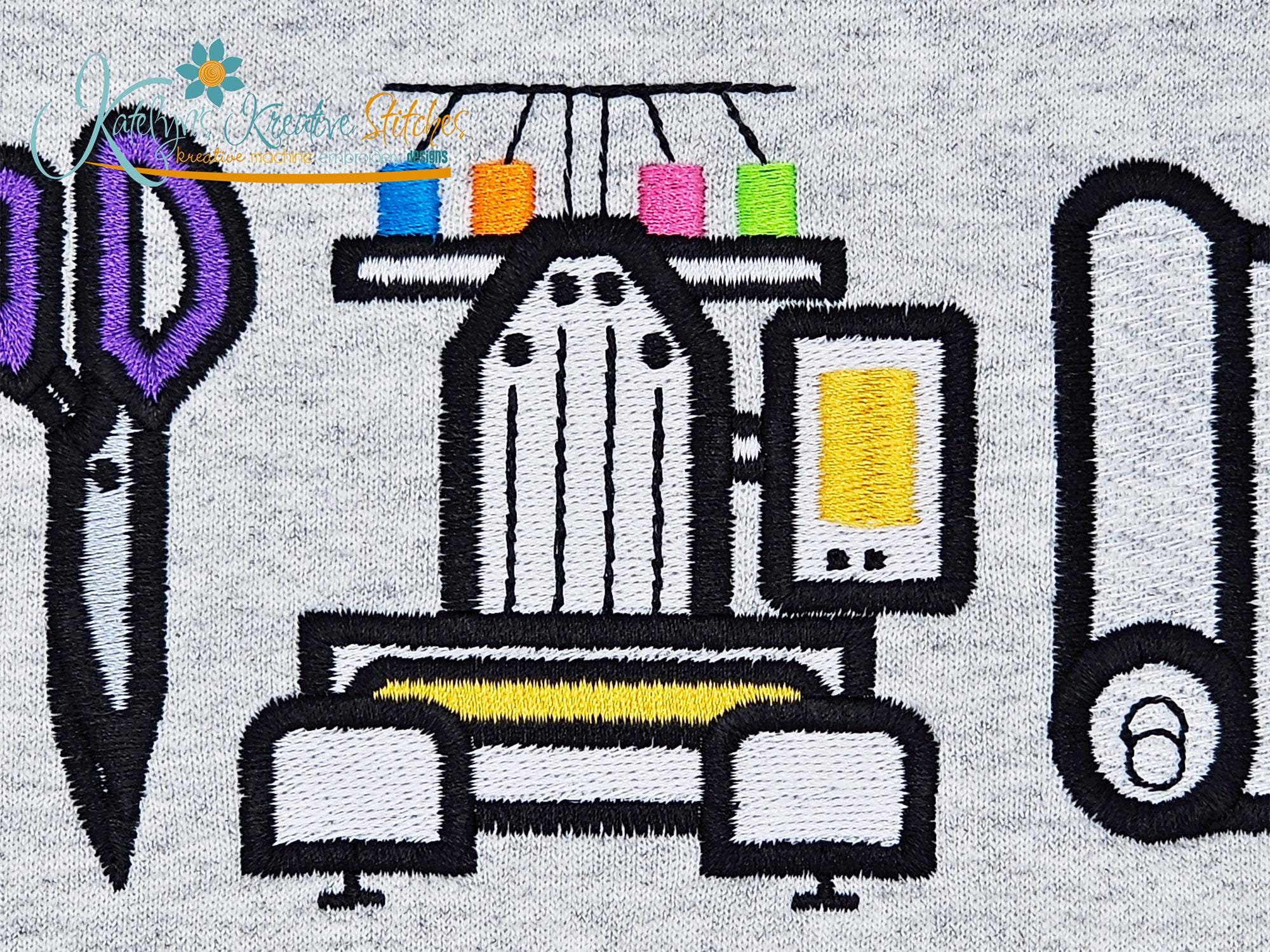 Embroidery Machine Icon Design, Both Filled and Outline Versions ...