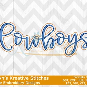 Cowboys Script Machine Embroidery - 2022 Series