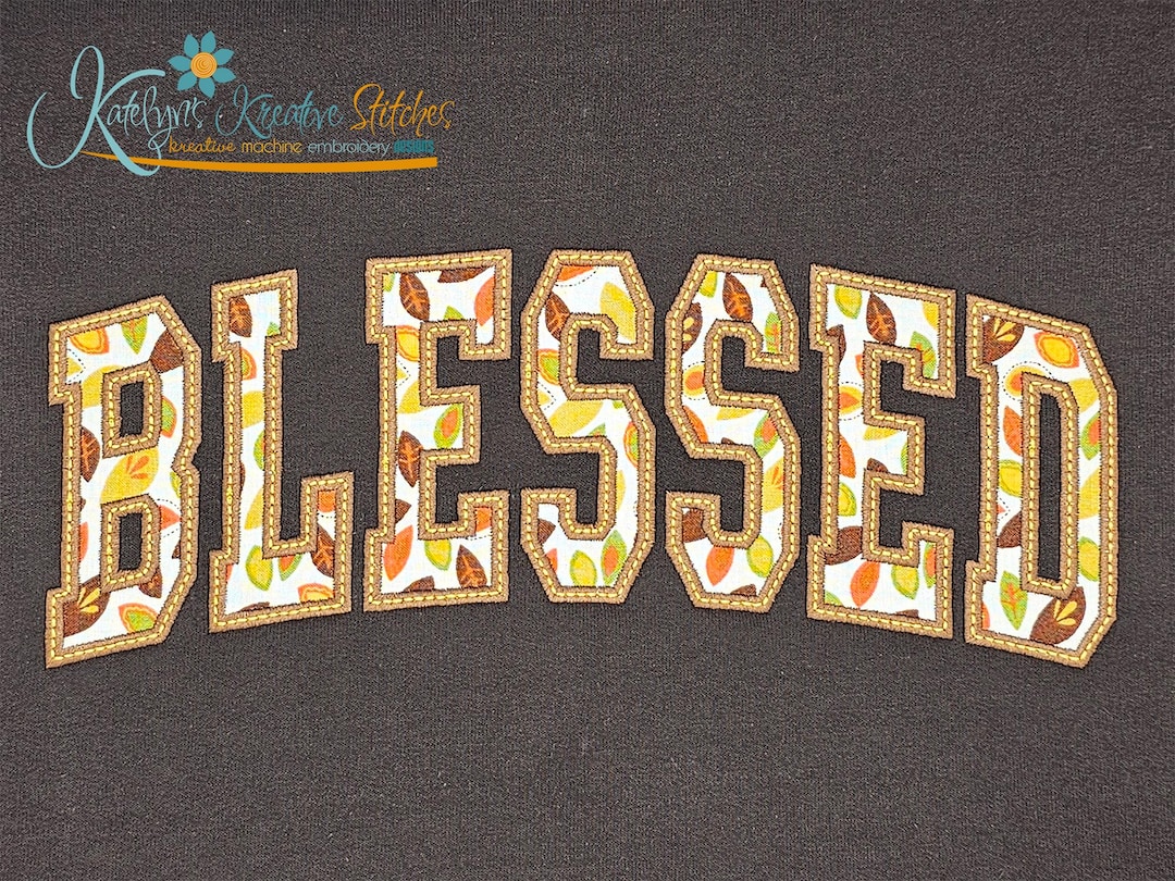 Blessed Arched Embroidery Design, Thanksgiving Designs, Instant ...