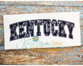 Bordado arqueado de Kentucky, aplique estatal, descarga instantánea