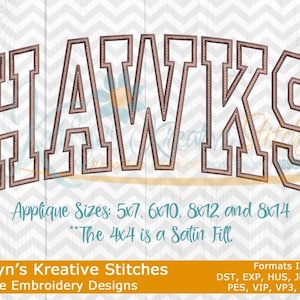 Hawks Arched Embroidery - Revised 11/21/2024