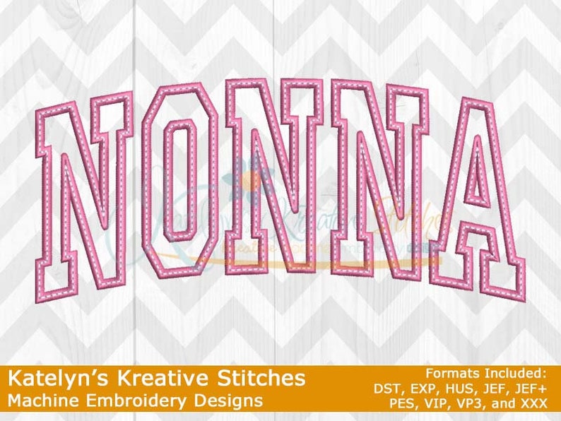 Nonna Text Cursive Nonna Arched Embroidery - Etsy