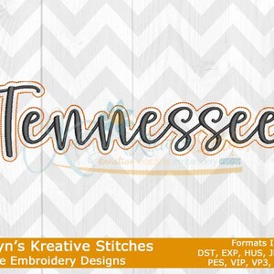 Tennessee Applique Embroidery State Shaped Letters Zigzag Stitch ...