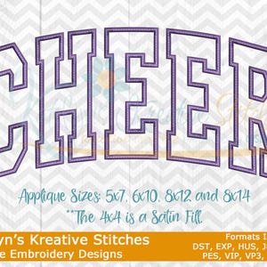 Cheer Arched Applique, Machine Embroidery Designs, Cheer Embroidery Designs, Instant Download