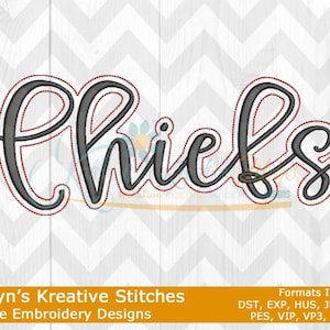 Chiefs Script Machine Embroidery - 2022 Series