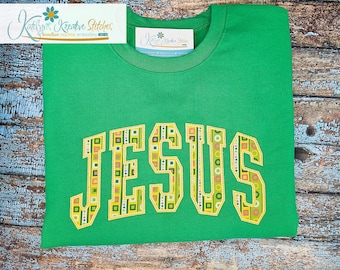 Jesus Arched Embroidery, Jesus Applique Embroidery, Embroidery Designs, Christian Embroidery Designs, Instant Download,