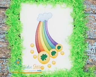 Lucky Rainbow Sketch Embroidery Design