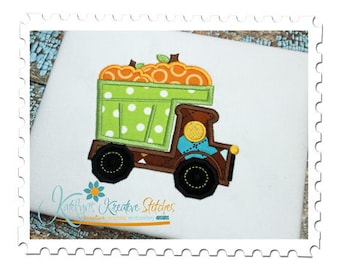 Pumpkin Dump Truck Applique