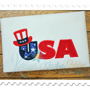 USA Applique with Hat