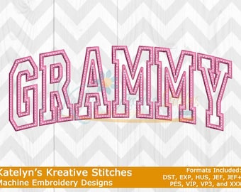 Grammy Arched Embroidery, Grammy Applique, Machine Embroidery Designs, Mother's Day Designs, Grandmother Names