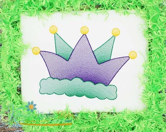 Mardi Gras Crown Sketch Embroidery Design