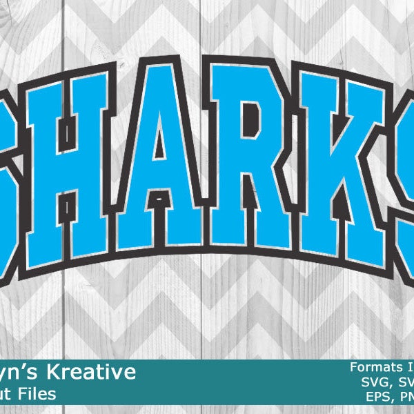 Sharks Arched SVG Files