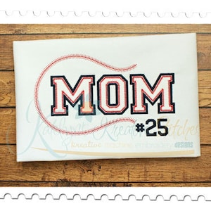Baseball MOM 2 - Applique and Filled