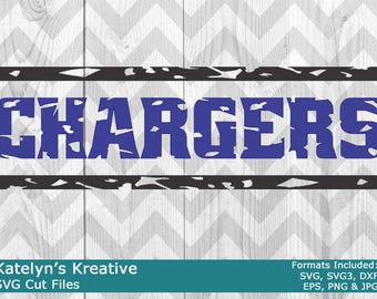 Chargers Distressed SVG Files