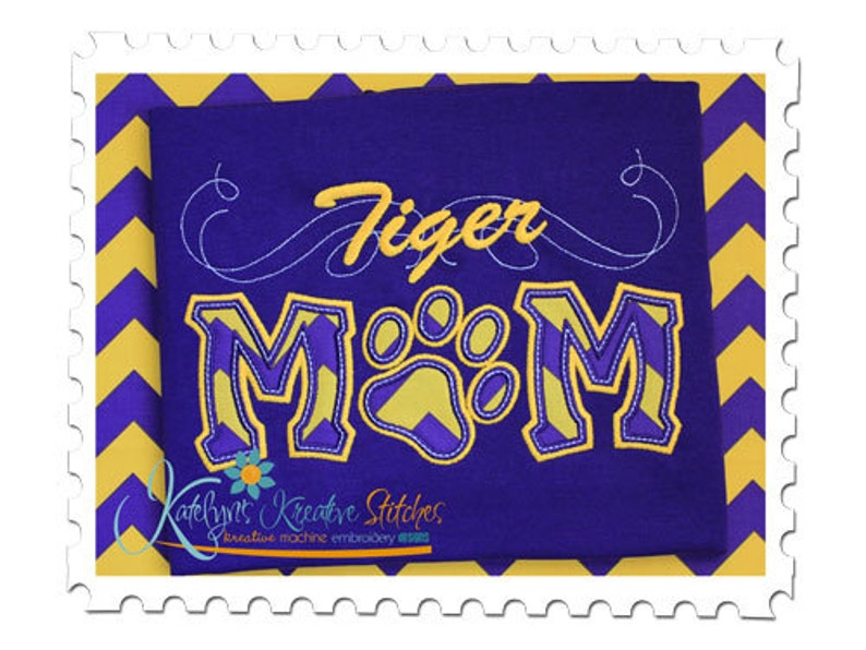 Tiger Mom Applique with a Twist Paw image 1
