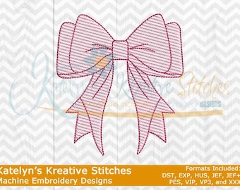 Coquette Bow 3 - Sketch Embroidery - 5 Sizes