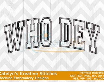 Who Dey Arched Embroidery