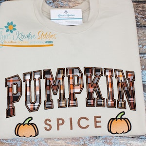 Pumpkin Spice Arched Applique Embroidery