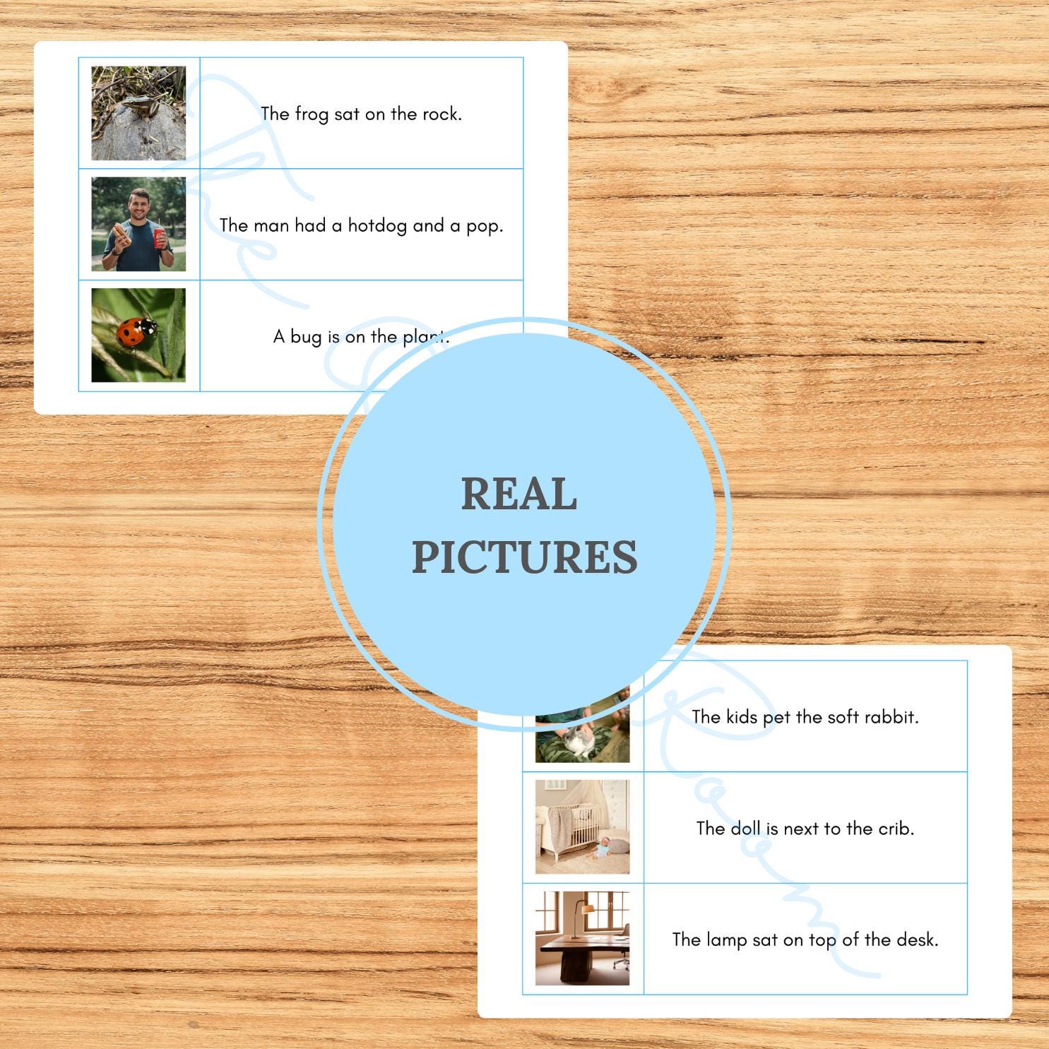 Montessori Blue Series – Picture to Sentence Reading & Matching ...