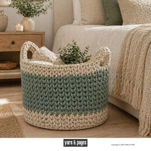 Extra Large Crochet Basket Pattern PDF | Modern Storage Basket | Waistcoat Stitch | Blanket Toy & Laundry Basket Pattern | Modern Home Decor