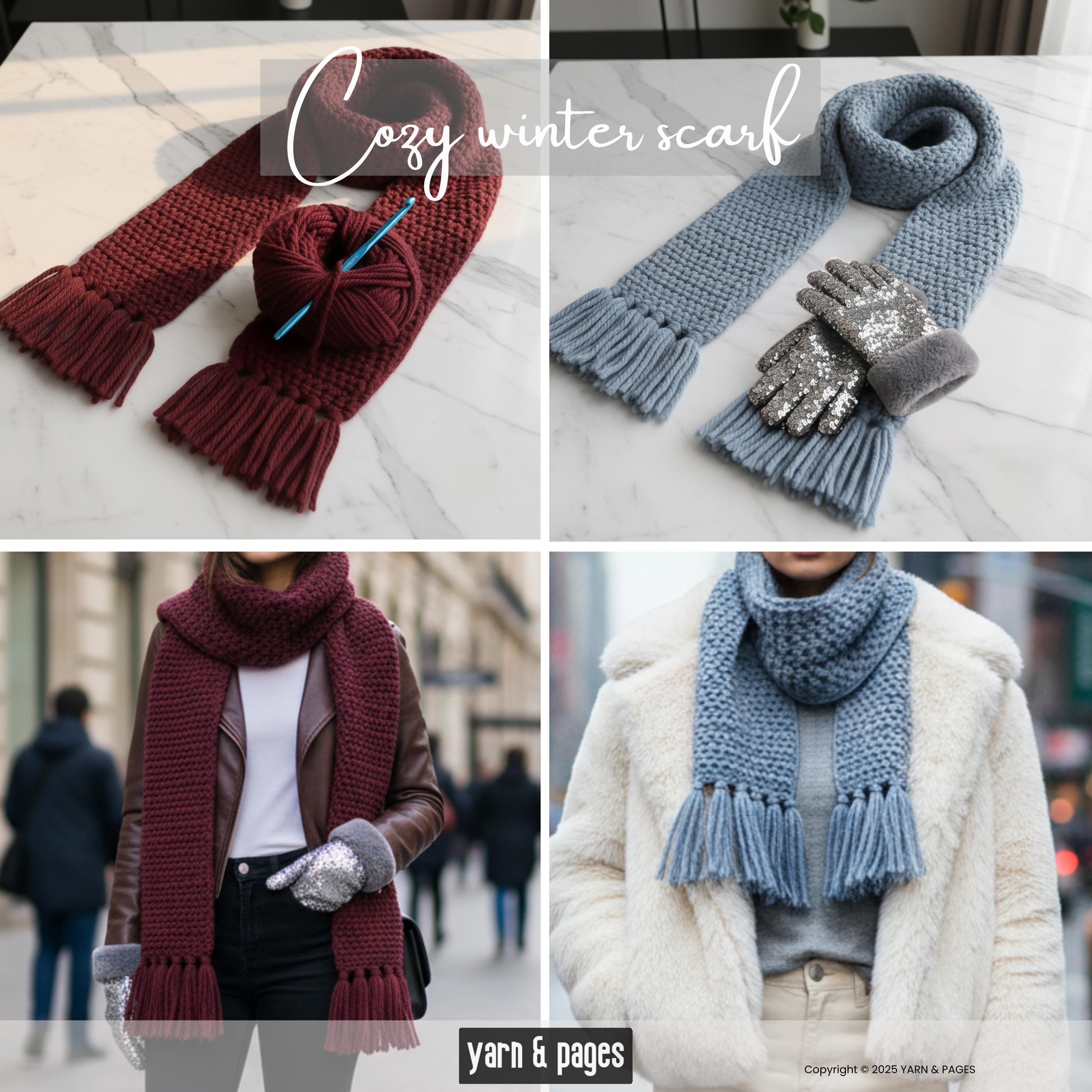 Beginner Crochet Scarf Pattern PDF | Textured Modern Scarf | Easy ...