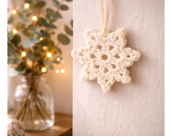 Crochet Star Doily Pattern PDF | Minimal Crochet Motif | Ornament & Coaster | crochet gift tag | Candle holder bases  | crochet garland
