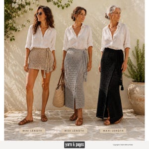Crochet Resort Wrap Skirt Pattern | 6 Versions | Mini Midi Maxi | Resort Wear PDF | Adjustable One Size | Vacation Skirt | Poolside Outfit