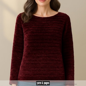 enkelt virkmönster för tröja | Tröjmönster | virkad presenttröja | damtröja i 8 storlekar | nedladdat virkmönster för presenter bild 7