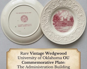 Plato conmemorativo Wedgwood OU antiguo y raro - Edificio de la Administración, 1892