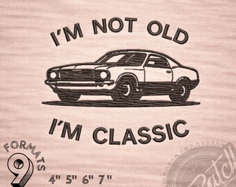 Classic Car Quote Vintage Style Machine Embroidery Designs