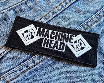 Machine Head Metal Band Silver Black Embroidered Patch Badge Applique Iron on
