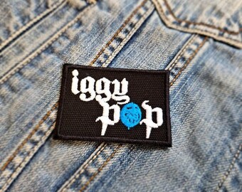 Iggy Pop Square Godfather Of Punk Rock Iguana 382250 Embroidered Patch Badge Applique Iron on