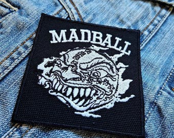 Madball Logo Hardcore Punk Band Silver Bla 382426 Embroidered Patch Badge Applique Iron on
