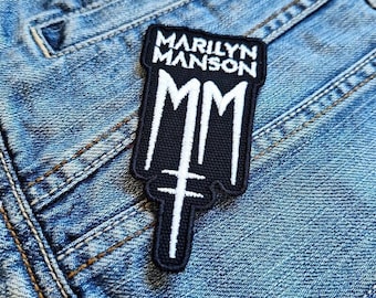 Marilyn Manson Red Silver 1 382454 Embroidered Patch Badge Applique Iron on
