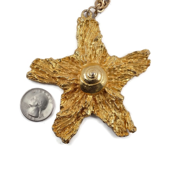 Vintage 1973 MIMI DI N Textured Starfish Pendant Necklace - Princess Niscemi Couture Art Jewelry