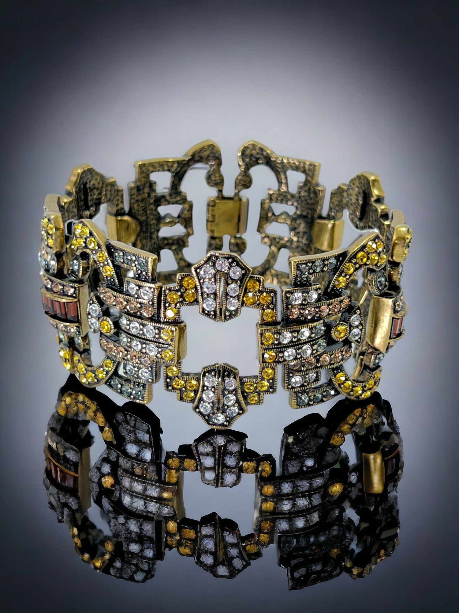 Heidi Daus Art Deco Style Rhinestone Bracelet
